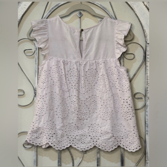 Jun & Ivy Lilac Eyelet Lace Top with Ruffled Sleeves - Picture 2 of 4